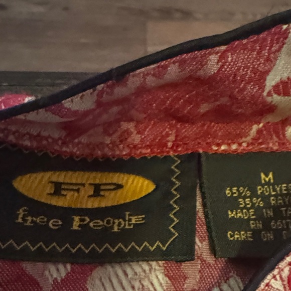 Vintage  Free People Floral Sleeveless Dress - Red and Cream M one of a kind - Picture 2 of 8